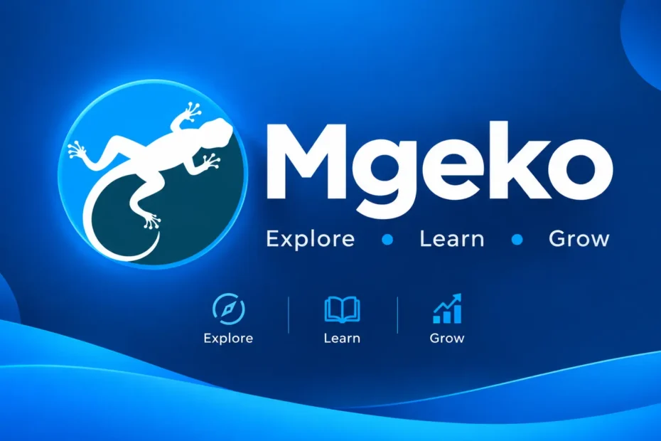 Mgeko manga reading platform interface on laptop and smartphone showing free manhwa and manhua titles.